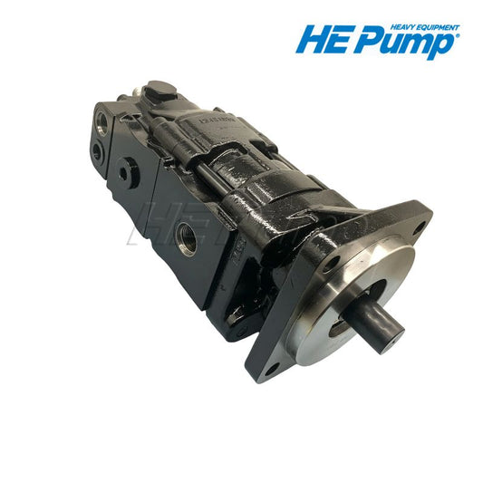 Casappa 799137GX double cast iron hydraulic gear pump assembly for CASE 580ST backhoe loader.